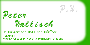 peter wallisch business card